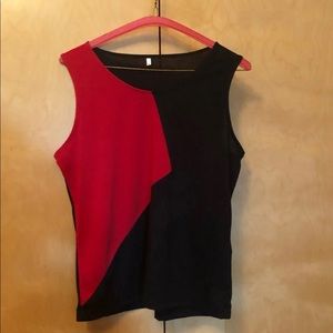 Tank Top Red/Black Geographic Split